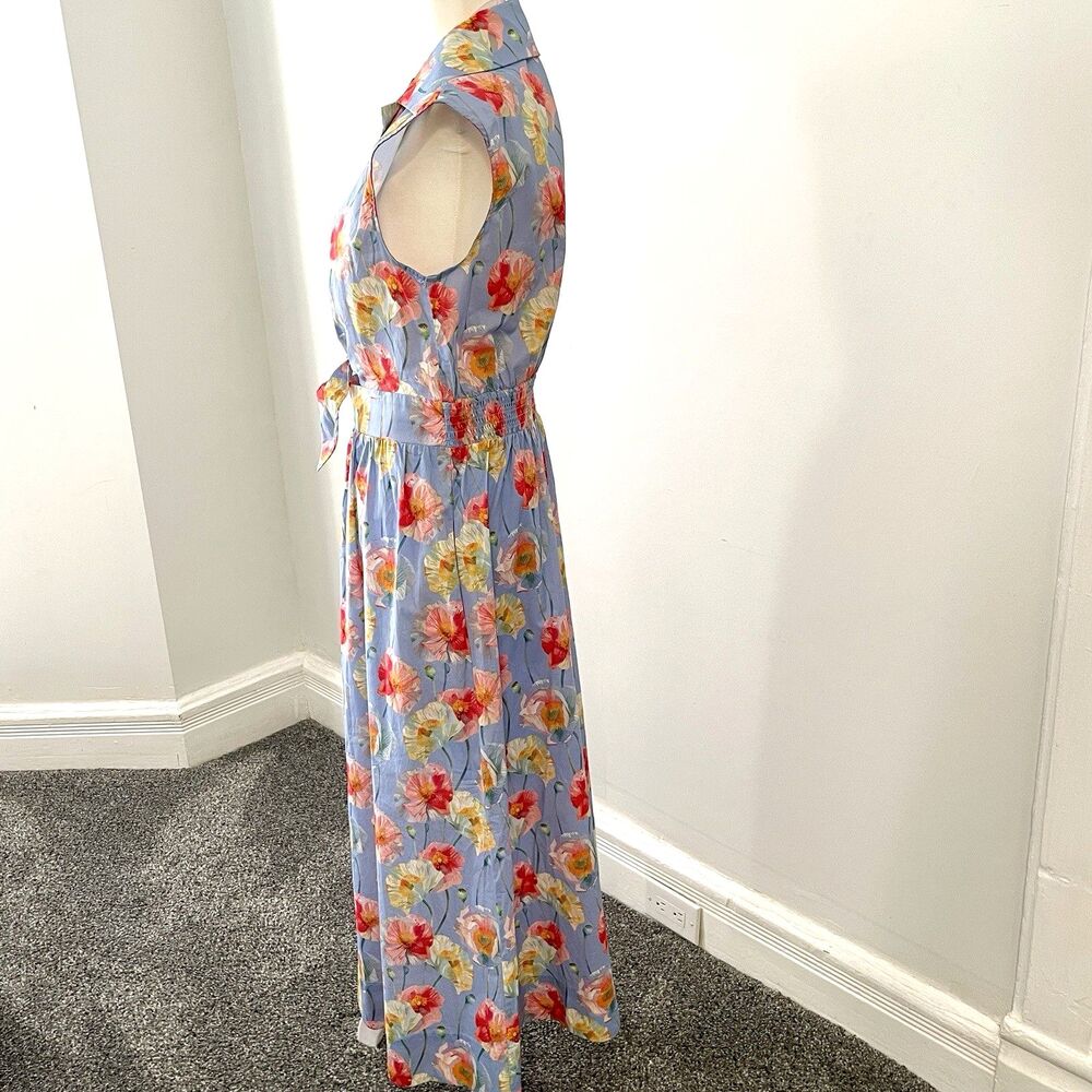 NWT Entro Knot Your Garden Maxi Dress Size Medium Sleeveless Floral Tie Front - Picture 3 of 12